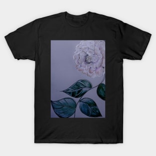 DECO POSTER ORIENTAL PEONY FLORAL ART PRINT PASTEL LILAC BLUE GREY T-Shirt